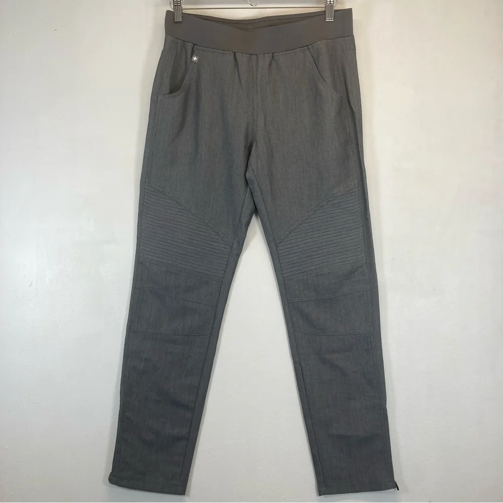 Figs Kanye Moto Scrub Pants Women’s S Graphite Gray Elastic Waist Pockets